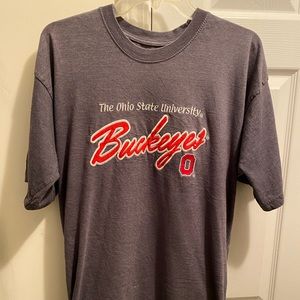 Ohio State Authentic Apparel Embroidered Sewn and stitched Gray Buckeyes T Shirt